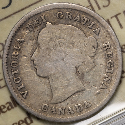SOLD Canada 1875-H Small Date 5 Cents Silver Coin - ICCS G-4