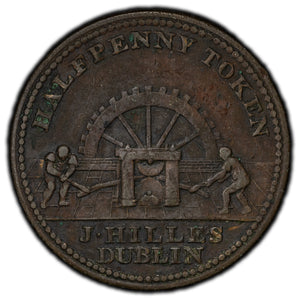 SOLD Ireland 1813 J. Hilles 1/2 Half Penny Token D-58 W-1820
