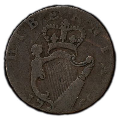 Ireland 1760 Contemporary Faux 1/2 Half Penny Coin