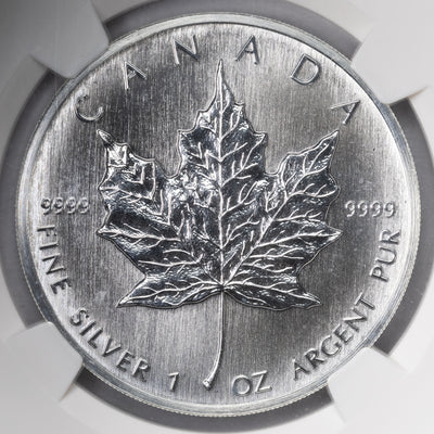 SOLD Canada 1990 1oz .999 Fine Silver Maple Leaf Coin - NGC MS-64