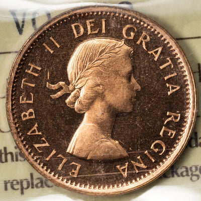 SOLD Canada 1962 1 Small Cent Coin - ICCS PL-66 Red UHC