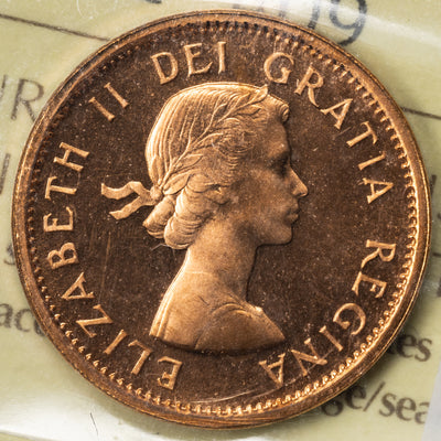 SOLD Canada 1963 1 Small Cent Coin - ICCS PL-67 Red HC Ex. Victoria North