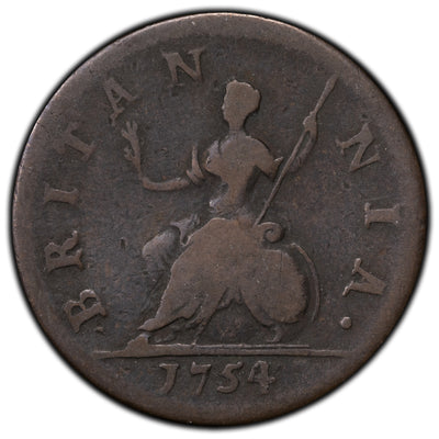 SOLD Great Britain 1754 1/2 Half Penny Coin