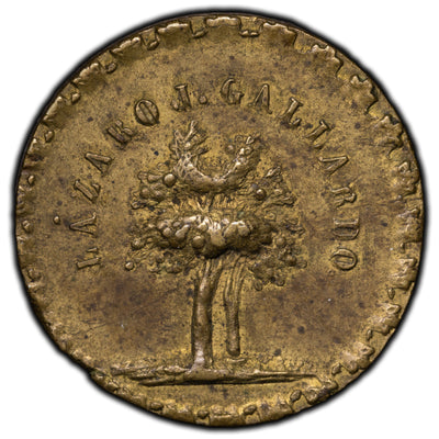 SOLD Mexico 1857 Jalisco Lazaro J. Gallardo Tequila 1/8 Real Token R-JAL-154