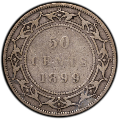 SOLD Newfoundland 1899 Narrow '99' 50 Cents Half Dollar Silver Coin