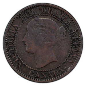 SOLD Canada 1859 Wide 9/8 1 Large Cent Coin - VG/F