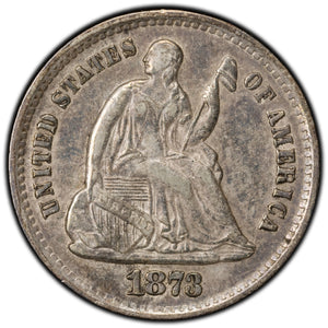SOLD United States 1873-S 5 Cents Seated Liberty Half Dime Silver Coin