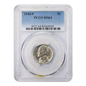 SOLD United States 1944-P 5 Cents Jefferson Nickel Coin - PCGS MS-64