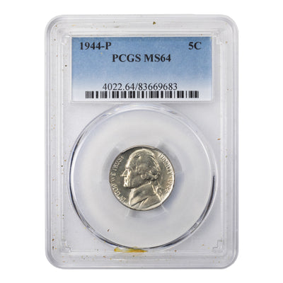 SOLD United States 1944-P 5 Cents Jefferson Nickel Coin - PCGS MS-64