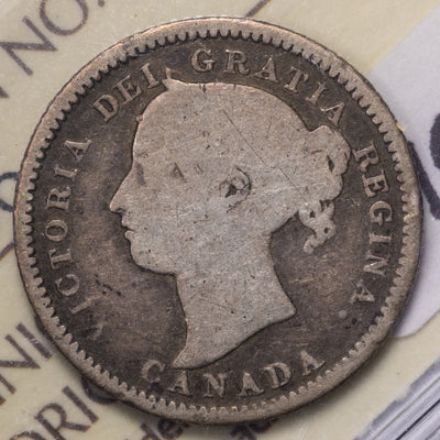 SOLD Canada 1886 Large 6 Obv 5 10 Ten Cents Silver Coin - ICCS G-4