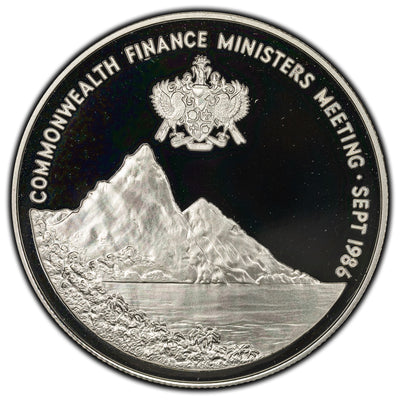 SOLD Saint Lucia 1986 $10 Finance Ministers Meeting Sterling Silver Proof Coin