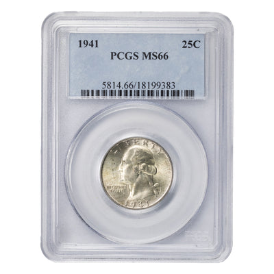 SOLD United States 1941 25 Cents Washington Quarter Silver Coin - PCGS MS-66