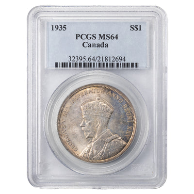 SOLD Canada 1935 $1 Silver Dollar Coin - PCGS MS-64