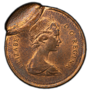 SOLD Canada 1979 1 Small Cent Coin - Indented Second Strike Mint Error