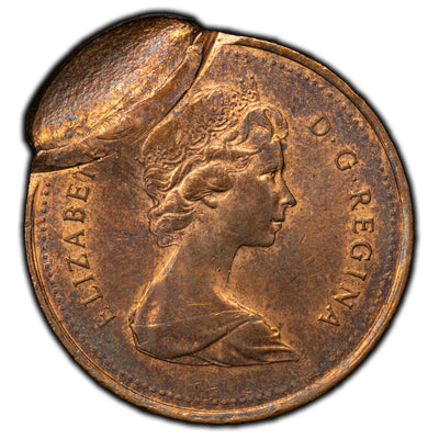 SOLD Canada 1979 1 Small Cent Coin - Indented Second Strike Mint Error