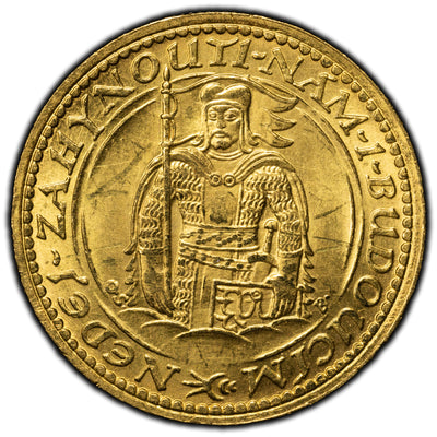 SOLD Czechoslovakia 1927 One Ducat Gold Coin - Scratched