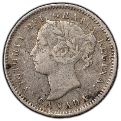 SOLD Canada 1889 10 Cents Silver Coin - Damaged Surfaces