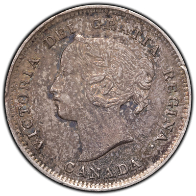 Canada 1897 Narrow 8 5 Cents Silver Coin