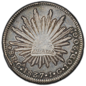 SOLD Mexico 1837 Ga-IG 8 Reales Silver Coin Guadalajara Mint KM #377.6