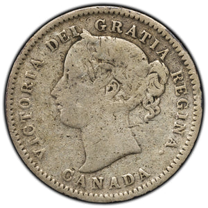SOLD Canada 1875-H 10 Cents Dime Silver Coin - Key Date