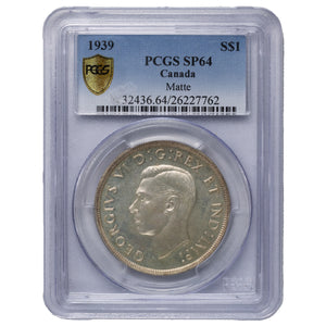 SOLD Canada 1939 $1 One Dollar Silver Coin - PCGS SP-64 Matte