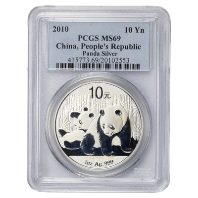 SOLD China 2015 1oz .999 Fine Silver Panda Coin - PCGS MS-69