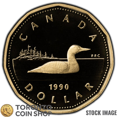 Canada 1990 $1 Dollar Loonie Coin - Proof Strike