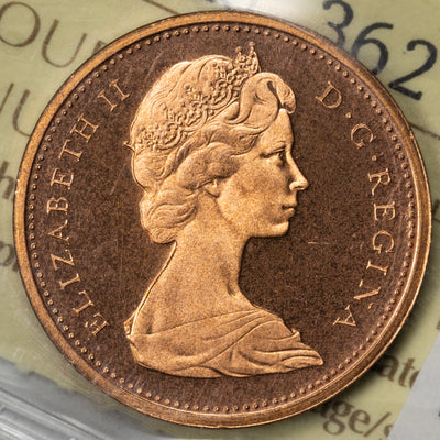 SOLD Canada 1966 1 Small Cent Coin - ICCS PL-66 Red UHC