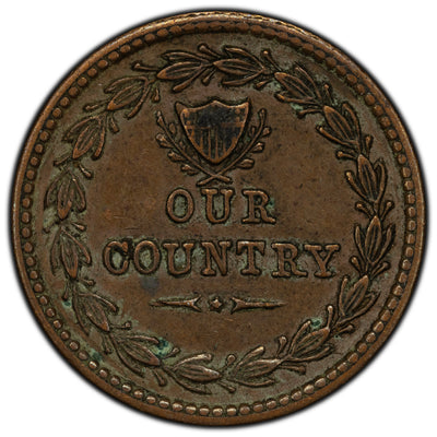 United States Ca. 1863 Civil War Token "Our Country" Fuld 230/352B