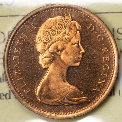 SOLD Canada 1967 1 Small Cent Coin - ICCS SP-67 Red HC Ex. Victoria North