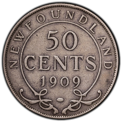 SOLD Newfoundland 1909 50 Cents Half Dollar Silver Coin