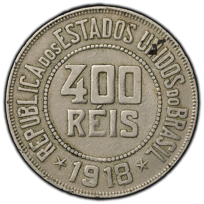 Brazil 1918 400 Reis Coin