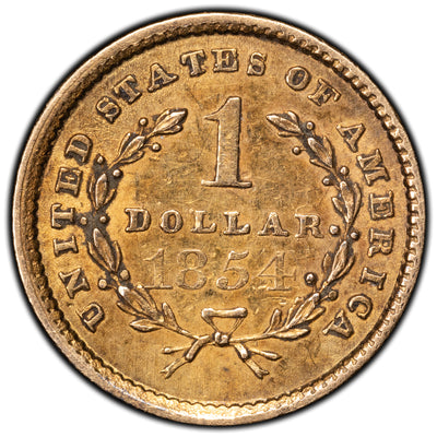 SOLD United States 1854 $1 Type 1 Gold Dollar Coin