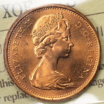 SOLD Canada 1967 1 Small Cent Coin - ICCS MS-66 Red Ex. Victoria North