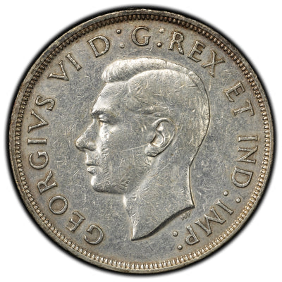 SOLD Canada 1947 Pointed 7 $1 Silver Dollar Coin - Cleaned