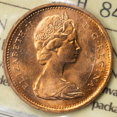 SOLD Canada 1969 Rotated Dies 1 Small Cent Coin - ICCS MS-66 Red