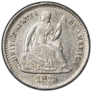 SOLD United States 1873-S 5 Cents Seated Liberty Half Dime Silver Coin