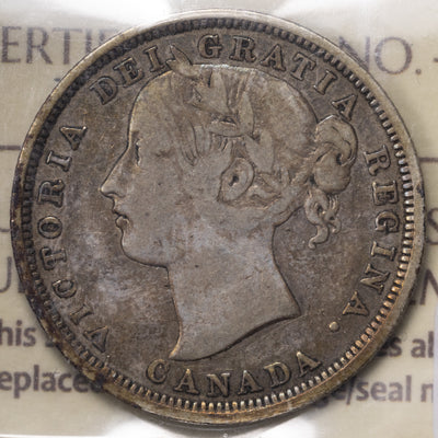SOLD Canada 1858 Coinage 20 Cents Silver Coin - ICCS VG-10