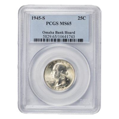 SOLD United States 1945-S 25 Cents Quarter Silver Coin - PCGS MS-65 Omaha Hoard