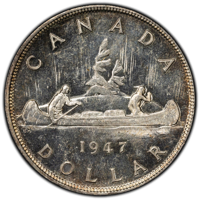 SOLD Canada 1947 Blunt 7 $1 Silver Dollar Coin