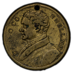 SOLD Ireland 1864 Dan O'Connell Token - Holed
