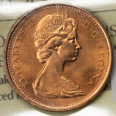 SOLD Canada 1969 1 Small Cent Coin - ICCS MS-66 Red