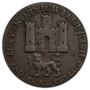 SOLD Great Britain Norwich Norfolk 1792 1/2 Half Penny Token D&H 14