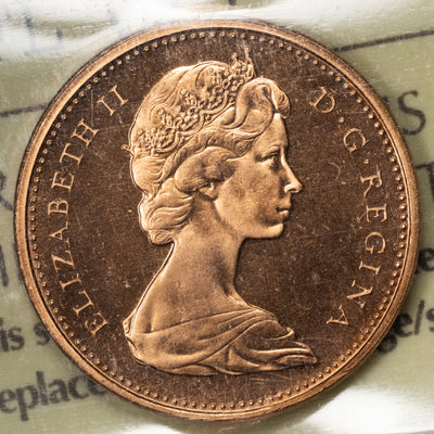SOLD Canada 1970 1 Small Cent Coin - ICCS PL-67 Red Heavy Cameo