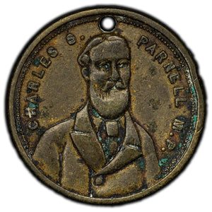 SOLD Ireland Charles S. Parnell M.P. Home Rule Medallion - Holed