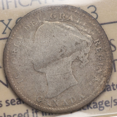 SOLD Canada 1889 10 Cents Dime Silver Coin - ICCS G-4 (bent)