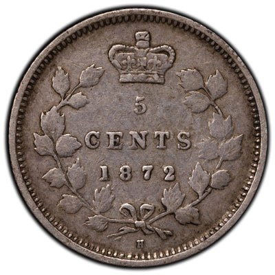 SOLD Canada 1872-H 5 Cents Silver Coin