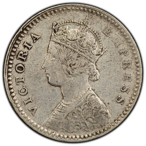 SOLD India 1891-C 2 Annas Silver Coin KM #488