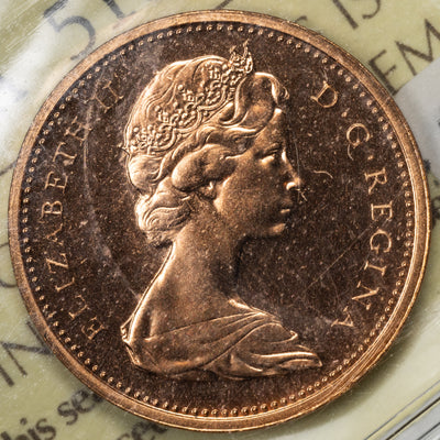 Canada 1972 1 Small Cent Coin - ICCS PL-66 Red Cameo
