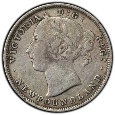 Newfoundland 1882-H 20 Cents Silver Coin